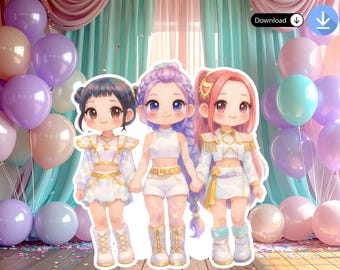 K-POP デーモンハンター スタンディ | 5フィート パーティーデコレーション (デジタルダウンロード)