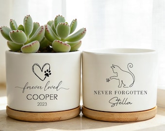 Gepersonaliseerde huisdier gedenkplanter, aangepaste huisdier bloempot, herdenkingscadeau hond verlies, verlies van huisdier cadeau, hond Memorial aandenken