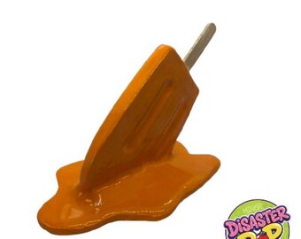 Pop Art Sculpture Melted Orange Palette - Handmade Resin Decorative Figure