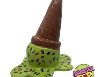 Pop Art Melting Ice Cream Sculpture - Resin Decorative Figure - Original Handmade Gift.