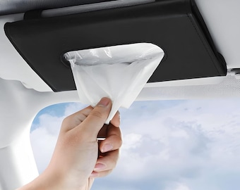 Car Tissue Holder – Slim Visor Mount, Kleenex-Compatible, Facial Tissues Organizer for Cars, Trucks, SUVs, Easy Install