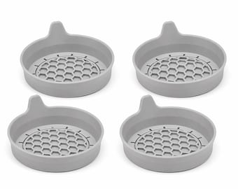 Car Cup Holder Coaster Set 4 Pack Gray Silicone Non Slip Insert Universal Auto Interior Accessories Dust Proof Cup Mat