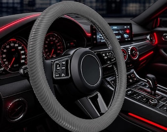 Universal Silicone Steering Wheel Cover Anti-Slip Thin Grip Non-Slip Car Interior Accessories for Most Cars Black