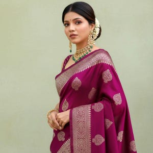 Kanjivaram Art Silk Saree, Bansarsi Saree, Sari, Saree, Indian Saree, Wedding Saree, Soft Lichi Silk Saree, Wedding Saree, Kanjiwaram Saree