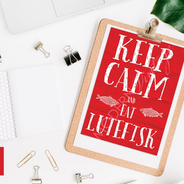 Set of 6-Keep Calm and Eat Lutefisk Postcard
