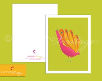 Pretty Peacock Blank Note Card