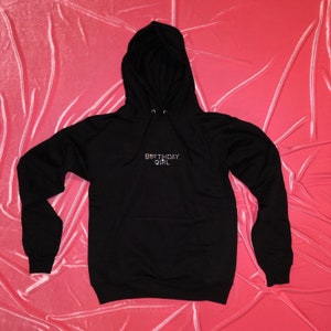 Black Hoodie Sweatshirt with Crystallized "BIRTHDAY GIRL"