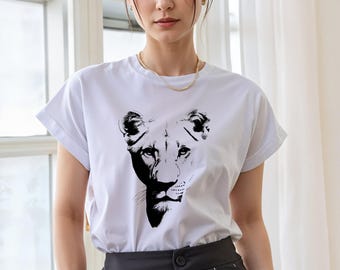 Abstract Portrait Graphic T Shirt, Modern Face Art Tee, Monochrome Illustration Shirt, Minimalist Graphic T Shirt, Unisex Art Lover Gift