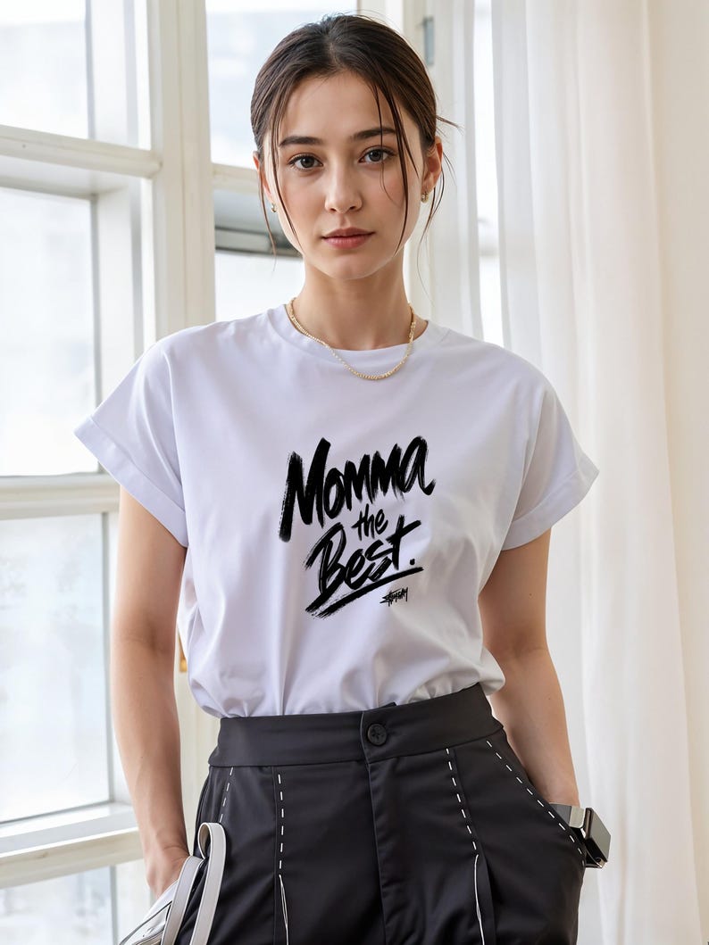 Momma The Best T Shirt, Mom Graphic Tee, Mother's Day Gift Shirt, Mama Quote T Shirt, Trendy Typography Tee, Gift for Mom, Unisex Tee image 4