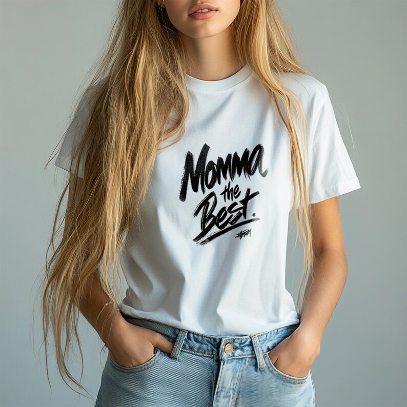 Momma The Best T Shirt, Mom Graphic Tee, Mother's Day Gift Shirt, Mama Quote T Shirt, Trendy Typography Tee, Gift for Mom, Unisex Tee image 7