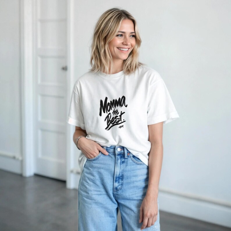 Momma The Best T Shirt, Mom Graphic Tee, Mother's Day Gift Shirt, Mama Quote T Shirt, Trendy Typography Tee, Gift for Mom, Unisex Tee image 5
