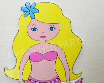 Mermaid - Mermaid Party - Mermaid Birthday - Mermaid Party Decor - Under the Sea - Mermaid Cut Out