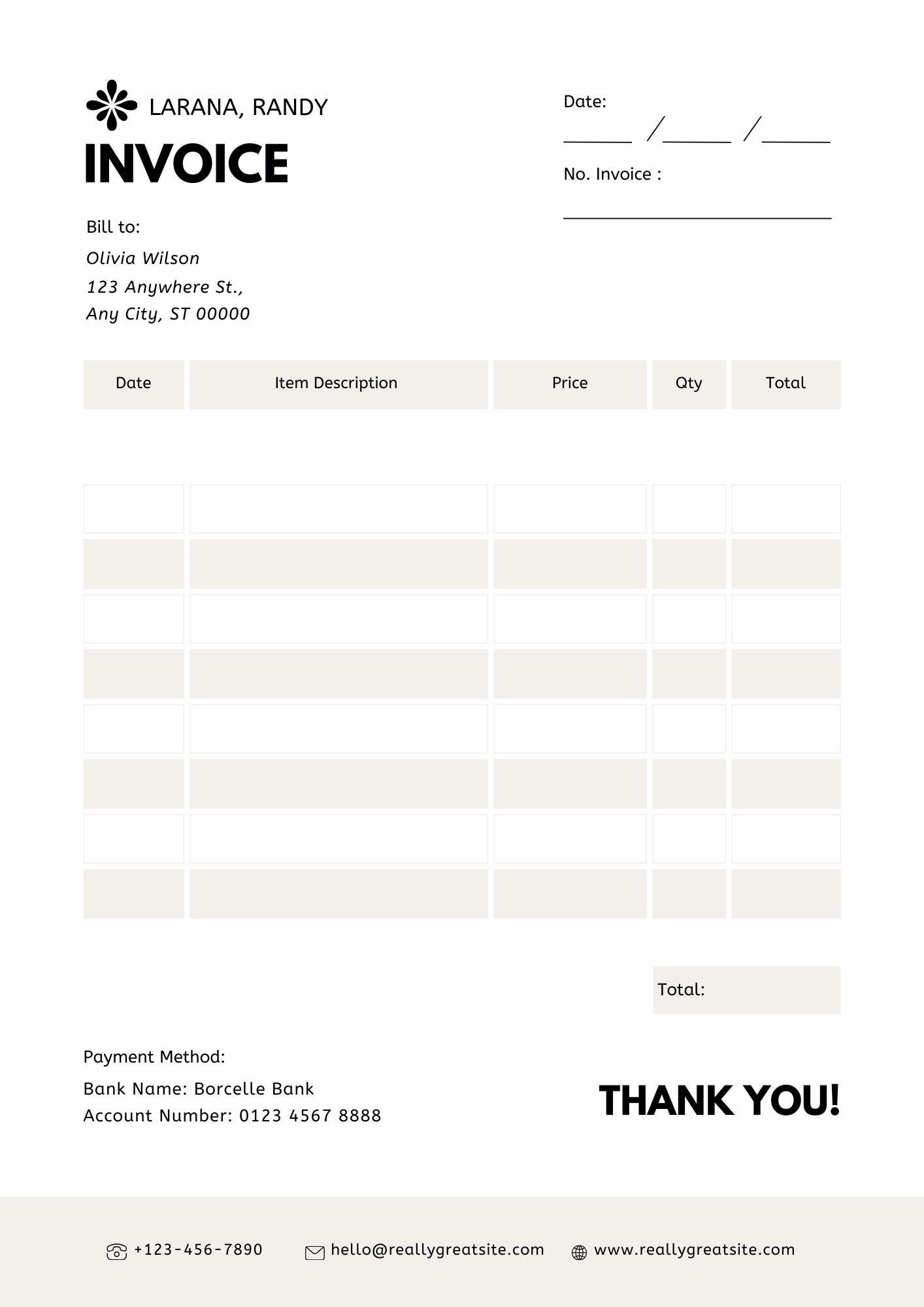 Minimalist Invoice Template – Editable Canva & PDF, Small Business - Etsy