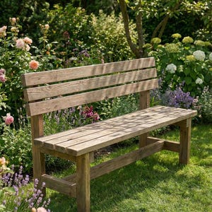 Progetto per panchina da giardino in PDF | Facile da costruire con legno di 4 cm x 8 cm