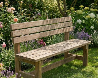 Garden bench blueprint PDF | Easy to build with 2" x 4" timber