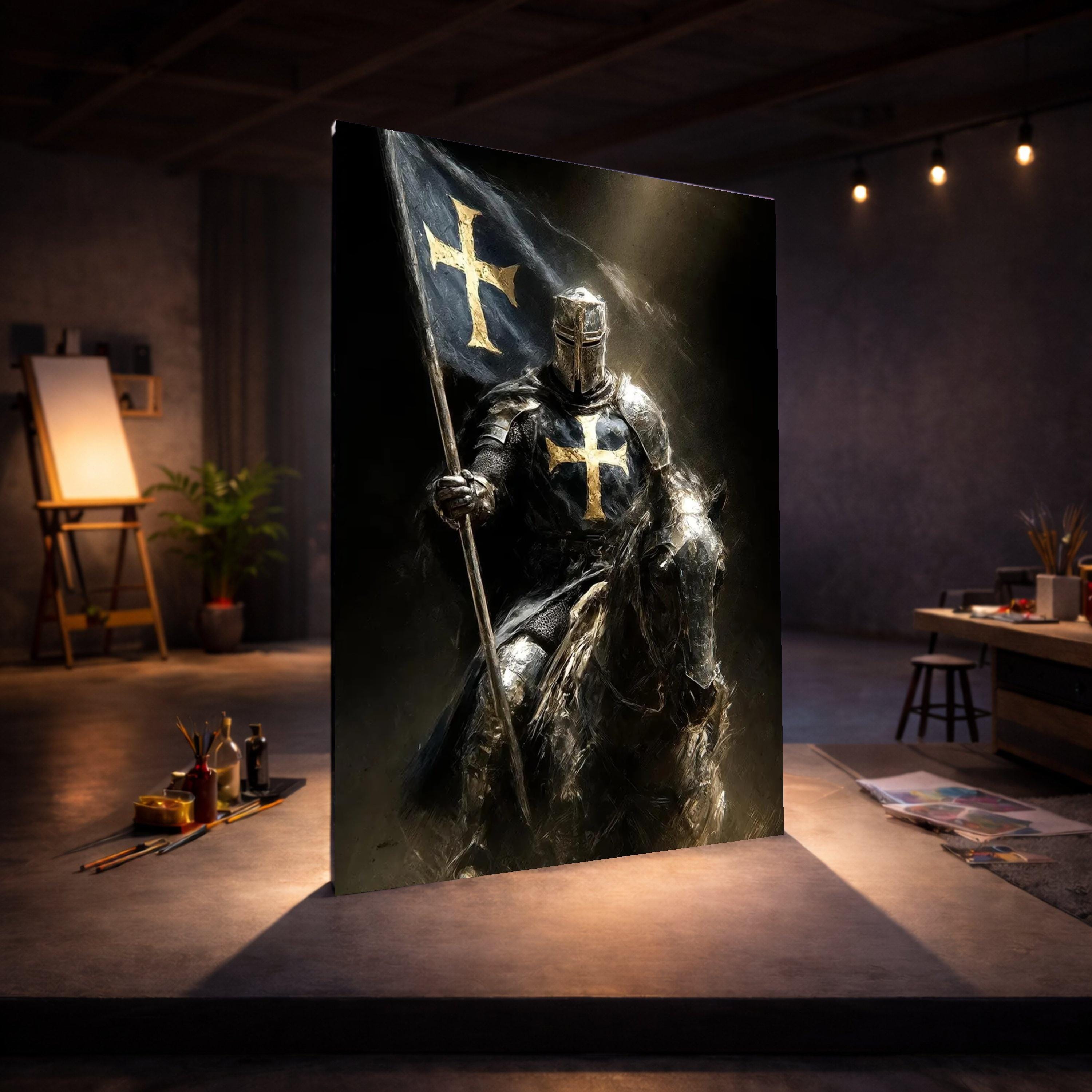 Medieval Knight Crusader Canvas Print Art, Templar Armor Warrior, Ready ...