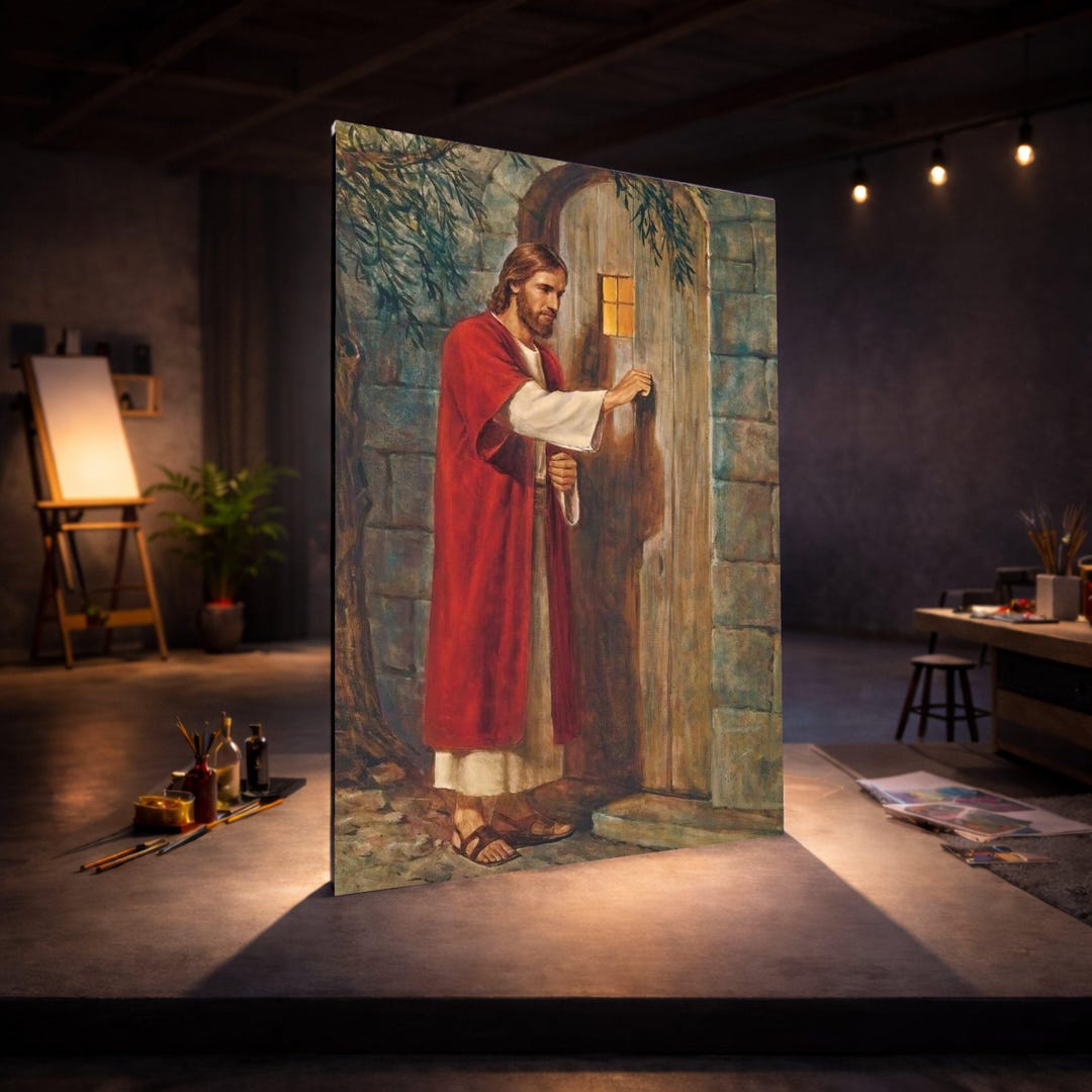 Jesus Knocking Door Canvas Art, Christian Religious Print ...