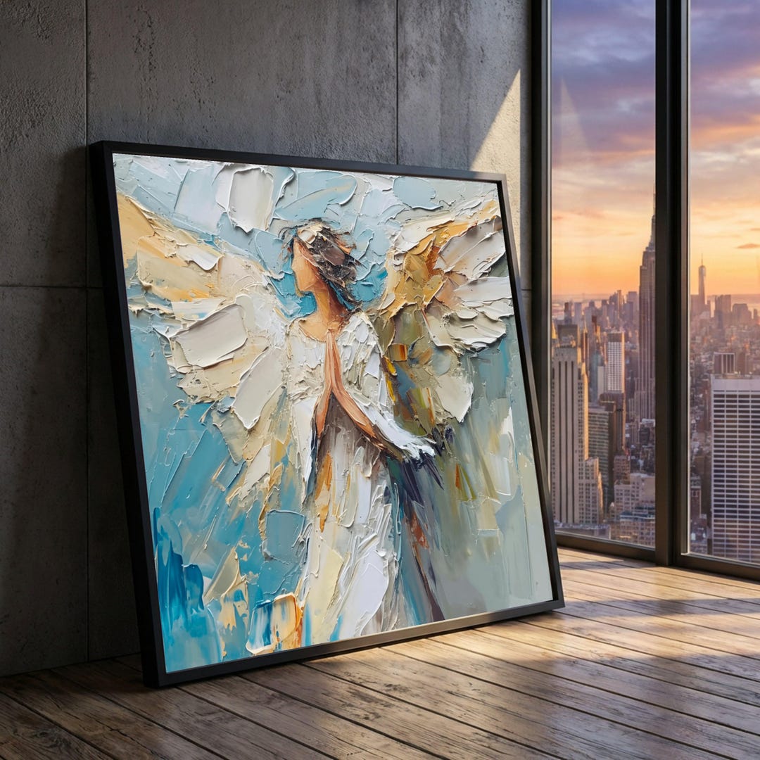 Abstract Eangels Abstract Angel Wings Canvas Art, Religious Home Decor Print - Etsy