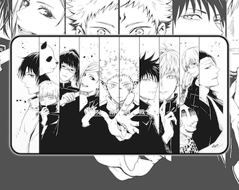 anime Desk Mat | Anime Black & White mouse pad, anime inspired desk mat, non slip mouse pad, minimal desk mat, gift for friends, decor