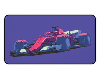 Tapis de bureau voiture de course rétro | Tapis de souris de voiture de course, tapis de souris fan art, tapis de souris vintage violet, cadeau pour les amateurs de voitures, tapis de bureau vibrant