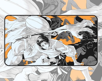 anime Desk Mat | Anime inspired Mousepad, fan art desk mat, non slip mouse pad, gif for friends, vibrant color desk mat, pc desk set up