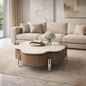 Mesa de centro inteligente ajustable con tapa elevable, moderna y multifuncional para sala de estar.