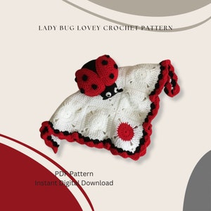 Lady Bug Lovey Crochet Pattern, Lady Beetle, DIGITAL DOWNLOAD, PDF Pattern