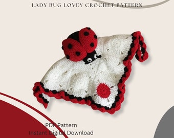 Lady Bug Lovey Crochet Pattern, Lady Beetle, DIGITAL DOWNLOAD, PDF Pattern