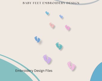 Baby Feet Embroidery Design, DIGITAL DOWNLOAD, Machine Embroidery Design
