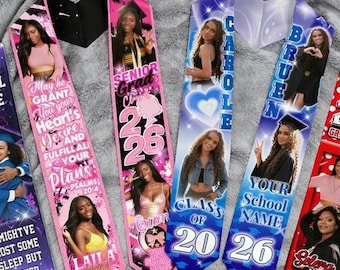 Senior Class of 2026 Graduation Stole, Custom Name Graduation Sash, Personalized Senior Stole, Graduation Ceremony Outfit Gift