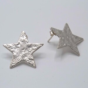 Sterling Silver Star Stud Earrings | Organic Star Earrings | 925 Silver Celestial Jewelry | Minimalist Y2K Earrings |Silber Stern Ohrstecker