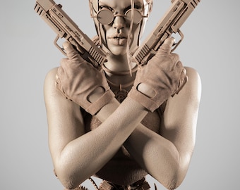 Tomb Rider – Lara Croft Portrait Bust | Explorer Head STL Bust | 3D Print Model | Digital STL File