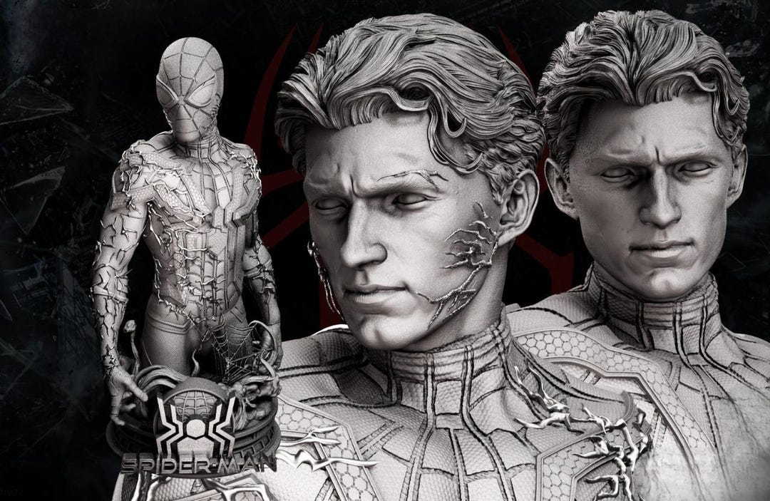 Marvel – Spiderman Bust | Masked Ascension STL Statue | 3D Print Model ...