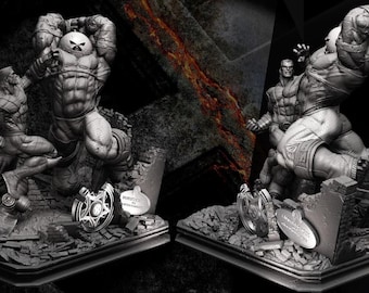 MCU - Juggernaut & Colossus Diorama | Heavy Hitters Battle STL | 3D Print Model | Digital STL File