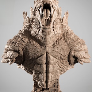Godzilla – Godzilla Portrait Bust | Iconic Titan STL Statue | 3D Print Model | Digital STL File