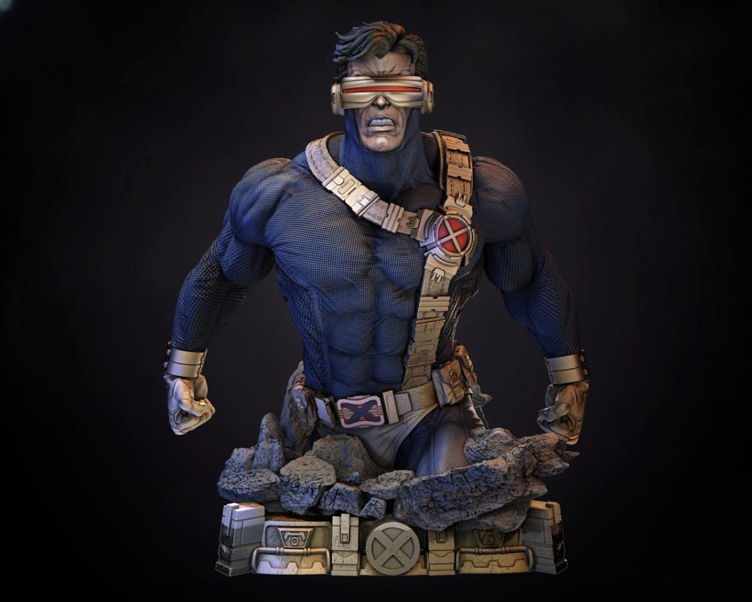 Cyclops Bust | the X-men Hero STL Bust | 3D Print Model | Digital STL ...