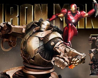 MCU - Iron Man & Iron Monger Diorama | Clash of Steel STL Statue | 3D Print Model | Digital STL File