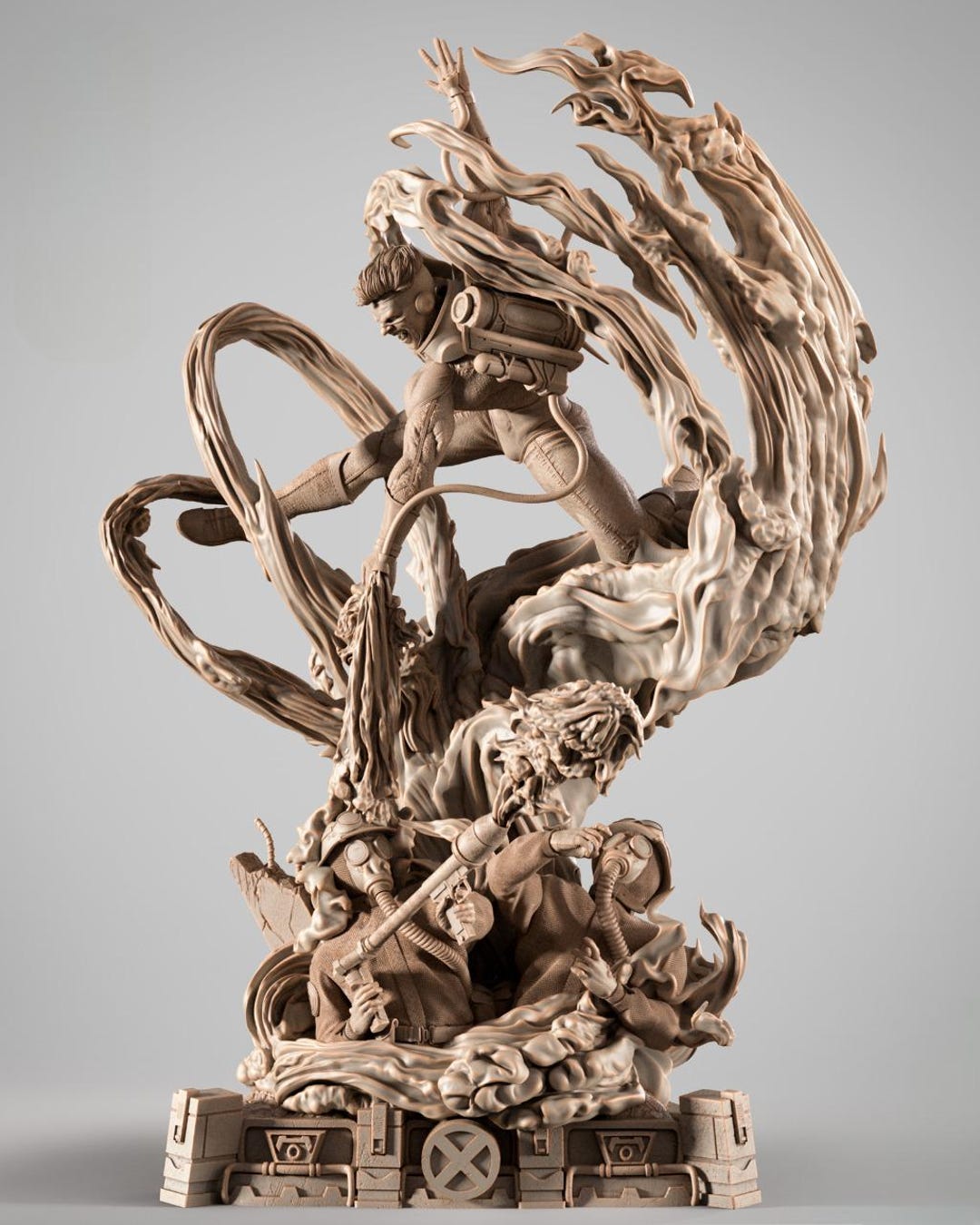 Pyro Fire Statue Marvel – Pyro Sculpture | Flame Dominion STL Statue | 3D Print Model ...