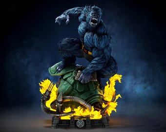 X men - Beast Sculpture | Mutant Hero STL Statue | 3D Print Model | Digital STL File