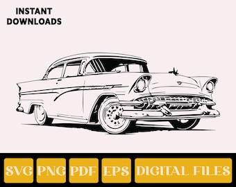 Klassisk bil SVG, Veteranfordon Clipart (Digitala filer)