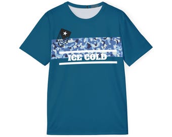 Ice Cold Camo Stripe Men's Jersey | Blue Athletic Tee