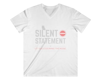 Silent Statement tee | V-neck T-shirt with subtle logo and slogan