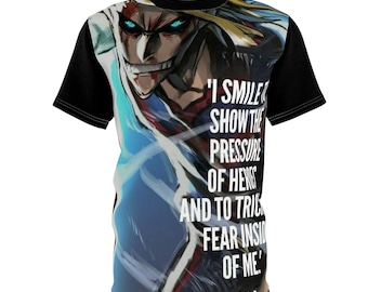 All Might Anime Quote Tee | Cut & Sew Shirt