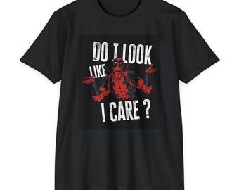 Do I Look Like I Care? Deadpool Illustration T-shirt | Comic Antihero Tee
