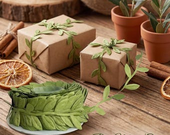 Artificial Olive Leaf Ribbon Roll Twenty Yard Fabric Trim Tape Gift Wrapping Crafts DIY