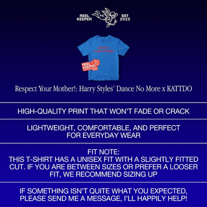 Respect Your Mother Baby Tee: Harry Styles Tshirt, KATTDO, Dance No More, Concert Outfit image 2