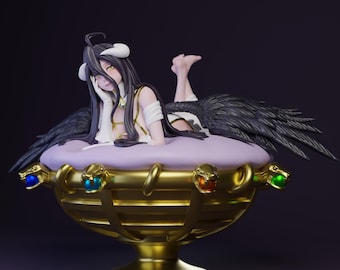 Overlord – Albedo | STL-standbeeld troon van toewijding | 3D-afdrukmodel | Digitaal STL-bestand
