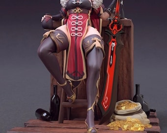 Genshin Auswirkungen – Beidou | Stormcut Fury STL Statue | 3D-Druckmodell | Digitale STL-Datei