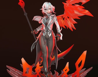 Genshin-impact – Arlecchino | STL-standbeeld voorbode Fury | 3D-afdrukmodel | Digitaal STL-bestand