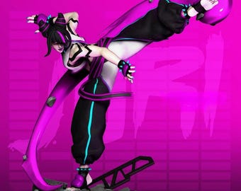 Street Fighter – Juri | STL-standbeeld Venom Eclipse | 3D-afdrukmodel | Digitaal STL-bestand